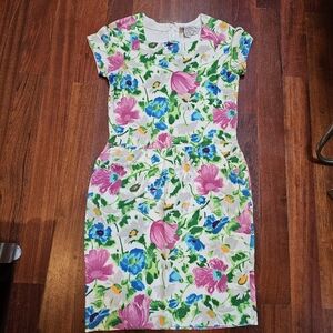 Vintage Adrienne Vittadini Floral Dress - sz 10